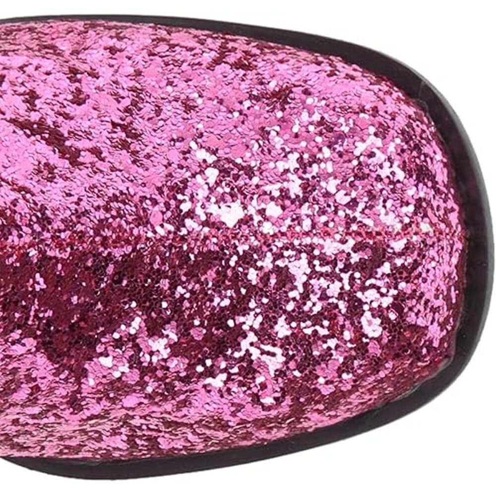 GO GO BOOT, Sz 7, 3" Heel, FUSCIA GLITTER, 15" TALL - Picture 3 of 7